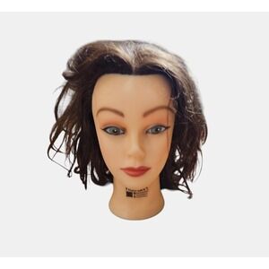 HairArt 4314 Mannequin Head Brunette Hair Green Eyes Styling Cosmetology